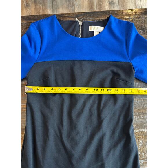 Michael Kors Color block Sheath Dress Size 4 Longsleeve Lined Zip Back - Picture 5 of 8